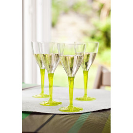 Copo Plastico Vinho Pé Verde 130 ml (60 Uds)