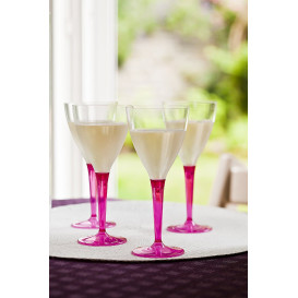 Copo Plastico Vinho Pé Framboesa 130 ml (60 Uds)