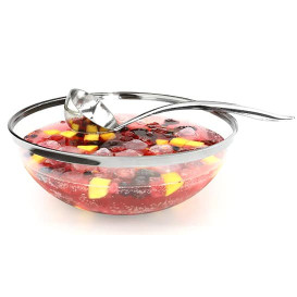 Tigela PS Cristal Duro Bordo Prata 3500ml Ø27cm (4 Uds)