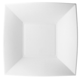 Prato Fundo Cana-de-açúcar Branco Nice 18x18cm (50 Uds)