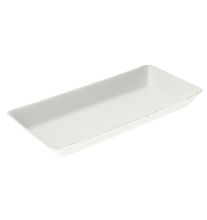 MiniBandeja de Cana de Açúcar Branco 13x7cm (50 Uds) MiniBandeja de Cana de Açúcar Branco 13x7cm (50 Uds)