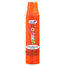 Copo de Plastico PS Laranja 80 ml Ø5,7cm (50 Uds)