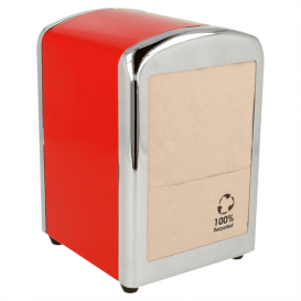 Dispensador Guardanapos Inox. Vermelho Miniservis (1 Ud)