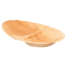 Bandeja Oval de folha de palmeira 2C 27x15x2,5cm (25 Uds)