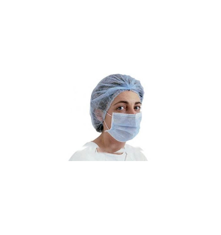 Máscara Retangular com Elástico TNT Azul 2D (50 Uds) Máscara Retangular com Elástico TNT Azul 2D (50 Uds)