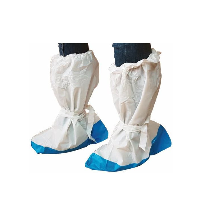 Cobre Botas em Polietileno Branco com Sola Reforçada (10 Pares)