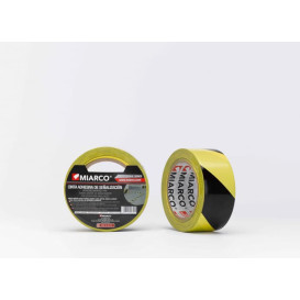 Fita Adesiva Sinalização 5cmX33m Amarelo/Preto (12 Uds)