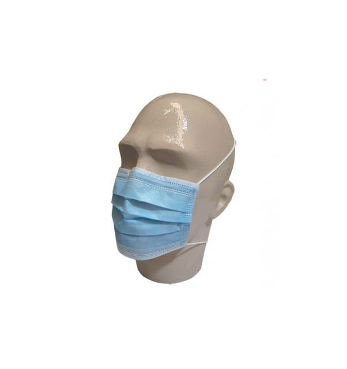 Máscara Retangular com Elástico TNT Azul 3D (1000 Uds) Máscara Retangular com Elástico TNT Azul 3D (1000 Uds)