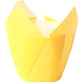 Cápsula Muffin Tulipa Ø50x50/80 mm Amarelo (2000 Uds)