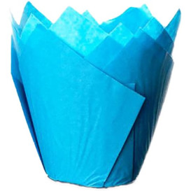Cápsula Muffin Tulipa Ø50x50/80 mm Azul (125 Uds)