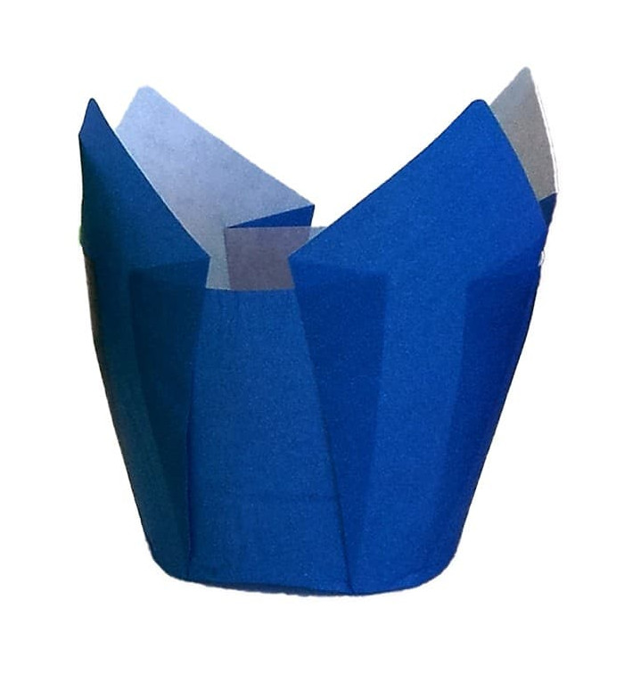 Cápsula Muffin Tulipa Ø50x50/80 mm Azul (2000 Uds) Cápsula Muffin Tulipa Ø50x50/80 mm Azul (2000 Uds)