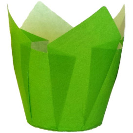 Cápsula Muffin Tulipa Ø50x50/80 mm Verde (125 Uds)