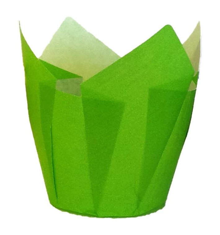 Cápsula Muffin Tulipa Ø50x50/80 mm Verde (2000 Uds)