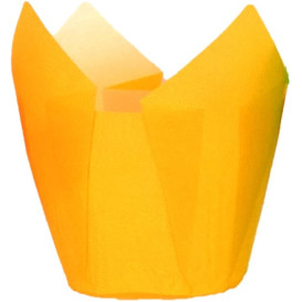 Cápsula Muffin Tulipa Ø50x50/80 mm Amarelo (2000 Uds)