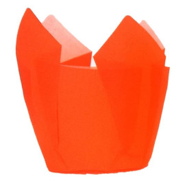 Cápsula Muffin Tulipa Ø50x50/80 mm Laranja (2000 Uds)