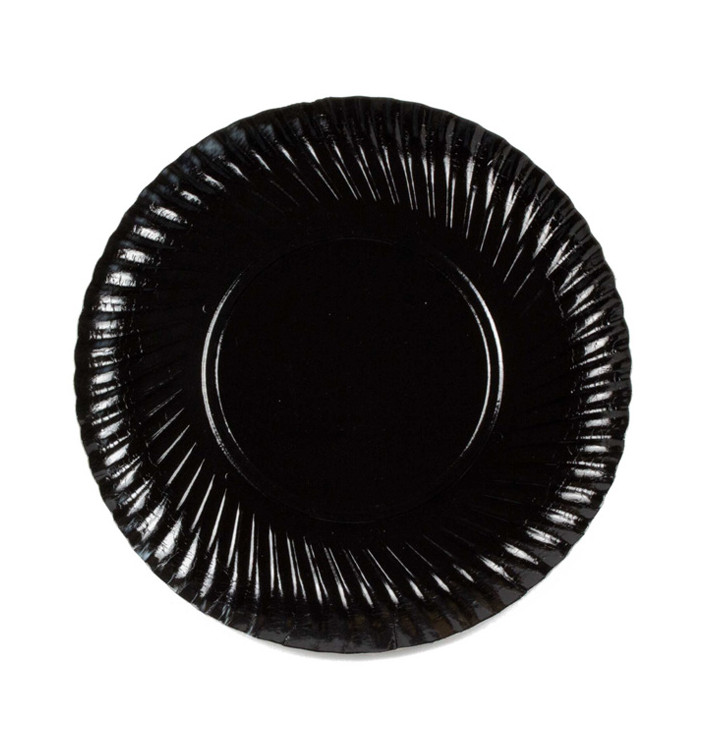 Prato de Cartão Redondo Preto 250 mm (100 Uds) Prato de Cartão Redondo Preto 250 mm (100 Uds)