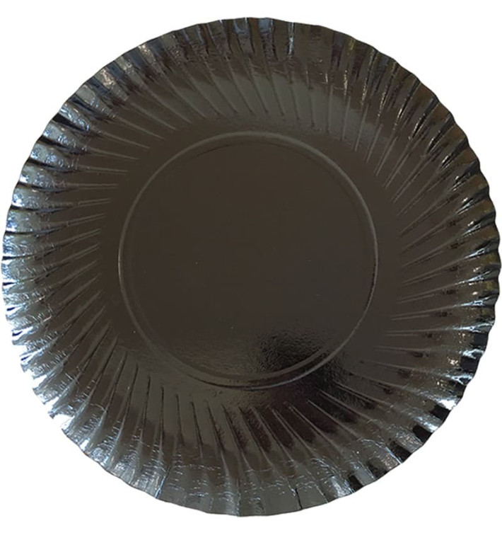 Prato de Cartão Redondo Preto 270 mm (100 Uds) Prato de Cartão Redondo Preto 270 mm (100 Uds)