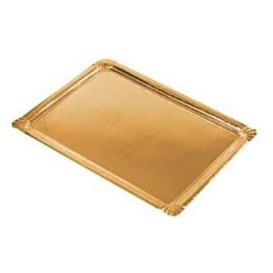 Bandeja de Cartão Rectangular Ouro 10x16 cm (2200 Uds)