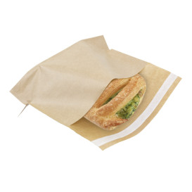 Saco com Base e Fecho Automático Kraft 21x17cm (100 Uds)