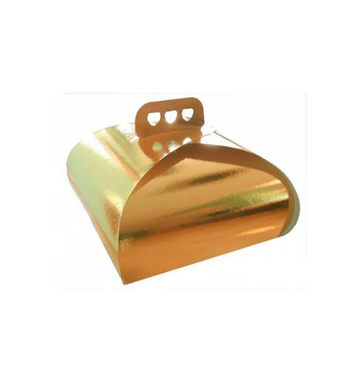 Caixa Cartolina Bolo Ouro Laço 27,5x27,5x14 cm (50 Uds) Caixa Cartolina Bolo Ouro Laço 27,5x27,5x14 cm (50 Uds)