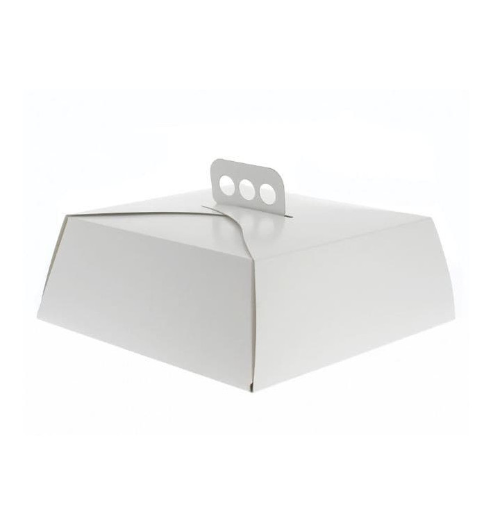 Caixa Cartolina Bolo Quadrada Branca 27,5x27,5x10 cm (100 Uds) Caixa Cartolina Bolo Quadrada Branca 27,5x27,5x10 cm (100 Uds)