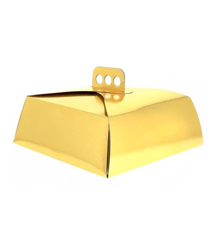 Caixa Cartolina Bolo Quadrada Ouro 24,5x24,5x10 cm (100 Uds) Caixa Cartolina Bolo Quadrada Ouro 24,5x24,5x10 cm (100 Uds)