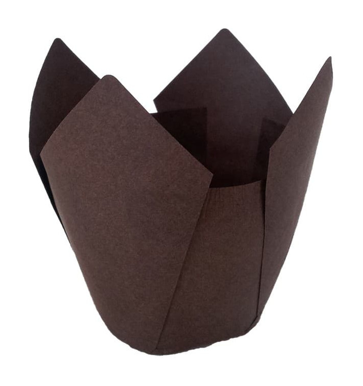Cápsula Muffin Tulipa Ø50x55/80 mm Marrón (3.500 Uds) Cápsula Muffin Tulipa Ø50x55/80 mm Marrón (3.500 Uds)