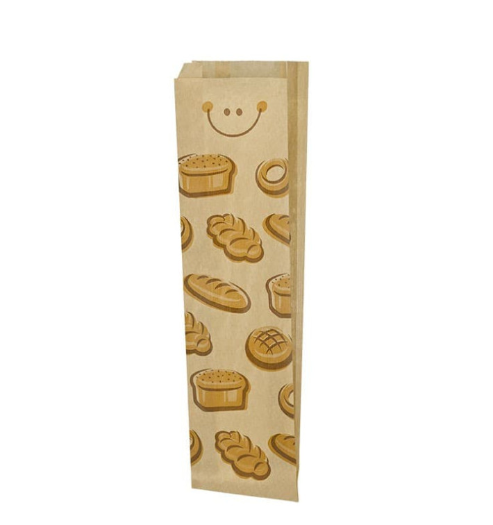 Saco de Papel Kraft "Panes" 23+7x51cm (125 Uds)