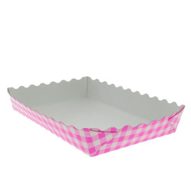 Bandeja Porta Waffle Aberta Rosa 18,2x12,2x3cm (500 Uds)