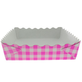 Bandeja Porta Waffle Aberta Rosa 18,2x12,2x3cm (500 Uds)