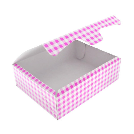 Caixa Pastelaria Rosa 18,2x13,6x5,2cm 500g (25 Uds)
