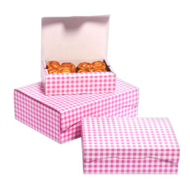 Caixa Pastelaria Rosa 18,2x13,6x5,2cm 500g (25 Uds)