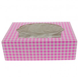 Caixa 6 Cupcakes Rosa 24,3x16,5x7,5cm (100 Unidades)