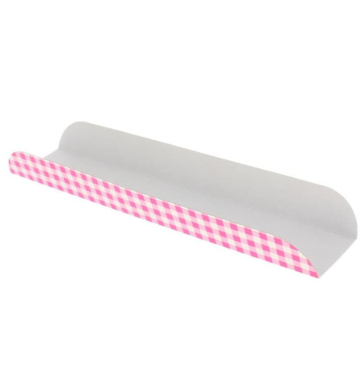 Travessa de Cartão Rosa Tampa 30x6,1x3,2cm (100 Uds) Travessa de Cartão Rosa Tampa 30x6,1x3,2cm (100 Uds)