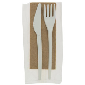Conjunto Garfo, Faca e Guardanapos CPLA (10 Uds)