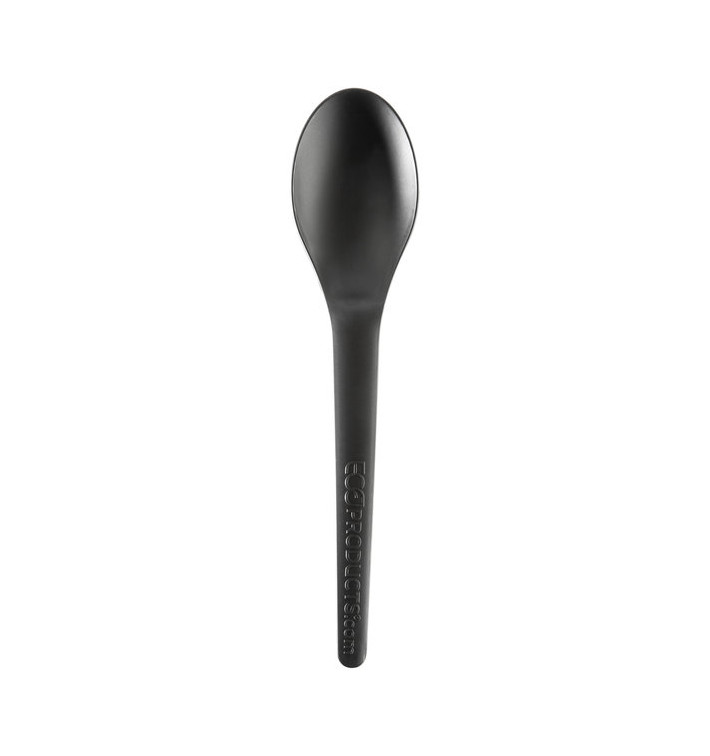 Colher Compostáveis CPLA Negro 15,0 cm (50 Uds) Colher Compostáveis CPLA Negro 15,0 cm (50 Uds)