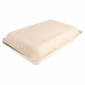 Embalagem Cana-de-açúcar Natural 335x230x75mm (150 Uds)