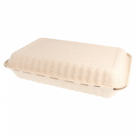 Embalagem Cana-de-açúcar Natural 335x230x75mm (150 Uds)