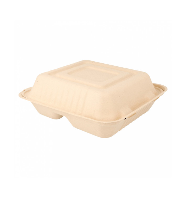 Embalagem Cana-de-açúcar Natural 3C 20x20x7,5cm (200 Uds) Embalagem Cana-de-açúcar Natural 3C 20x20x7,5cm (200 Uds)