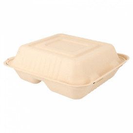 Embalagem Cana-de-açúcar Natural 3C 20x20x7,5cm (50 Uds)