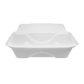 Embalagem Cana-de-açúcar Branco 3C 20x20x7,5cm (50 Uds)