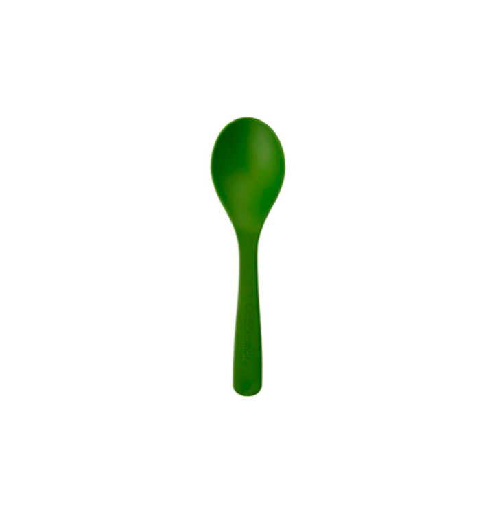 Colher Compostáveis CPLA Verde 11,4 cm (1.000 Uds) Colher Compostáveis CPLA Verde 11,4 cm (1.000 Uds)