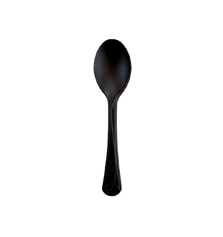 Colher Compostáveis CPLA Premium Preto 15,5 cm (500 Uds) Colher Compostáveis CPLA Premium Preto 15,5 cm (500 Uds)