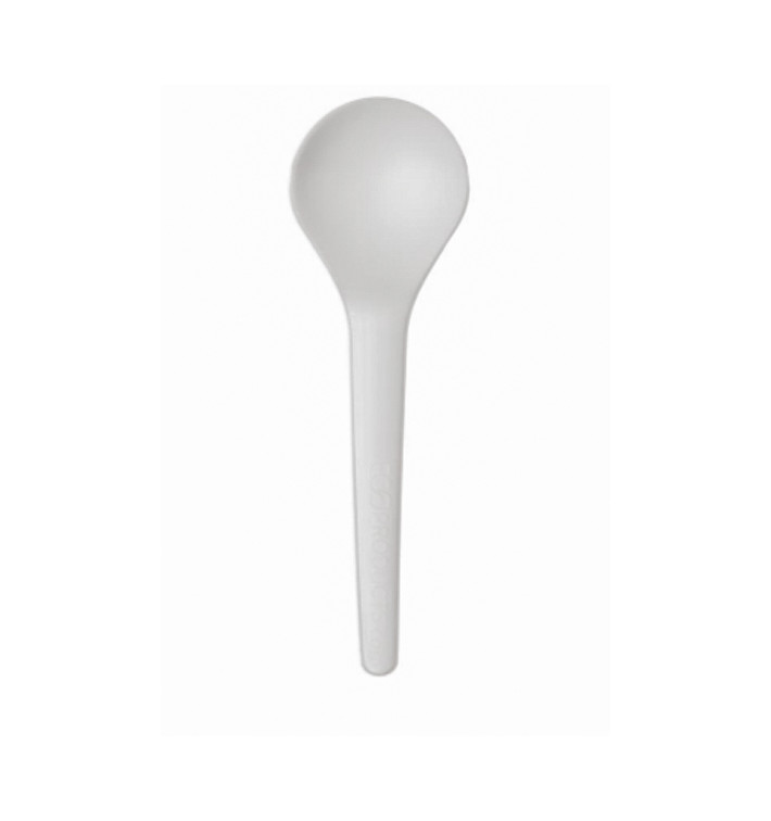 Colher para Sopa Compostáveis CPLA Branco 15,0 cm (1.000 Uds) Colher para Sopa Compostáveis CPLA Branco 15,0 cm (1.000 Uds)