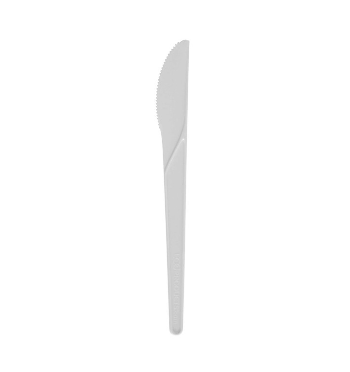 Faca Compostáveis CPLA Branco 17,2 cm (50 Uds) Faca Compostáveis CPLA Branco 17,2 cm (50 Uds)