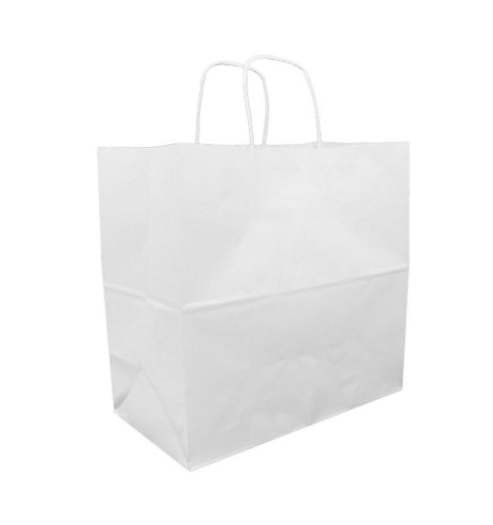 Saco Papel Kraft Branco Asas 90g 32+16x31cm (250 Uds) Saco Papel Kraft Branco Asas 90g 32+16x31cm (250 Uds)