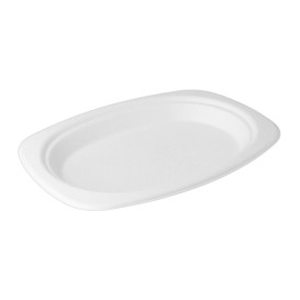 Bandeja Bio da cana-de-açúcar Branco 233x165x20mm (50 Uds)