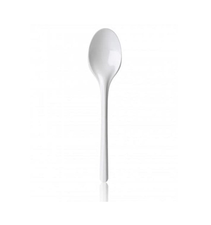 Colher de Plástico PS Branco 165 mm Colher de Plástico PS Branco 165 mm