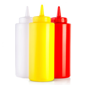 Frascos para Molhos Plastico Amarelo 360ml (72 Uds)