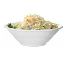 Tigela Cana-de-açúcar Bagaço Noodle Branco 940ml (50 Uds)